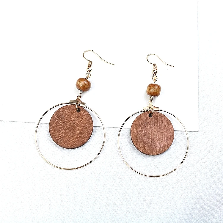 2019 Korean Trendy Statement Geometric Round Wood Dangle Drop Earrings Summer Handmade Circle Gold Earrings for Women Wholesale
2019 Korean Trendy Statement Geometric Round Wood Dangle Drop Earrings Summer Handmade Circle Gold Earrings for Women Wholesale