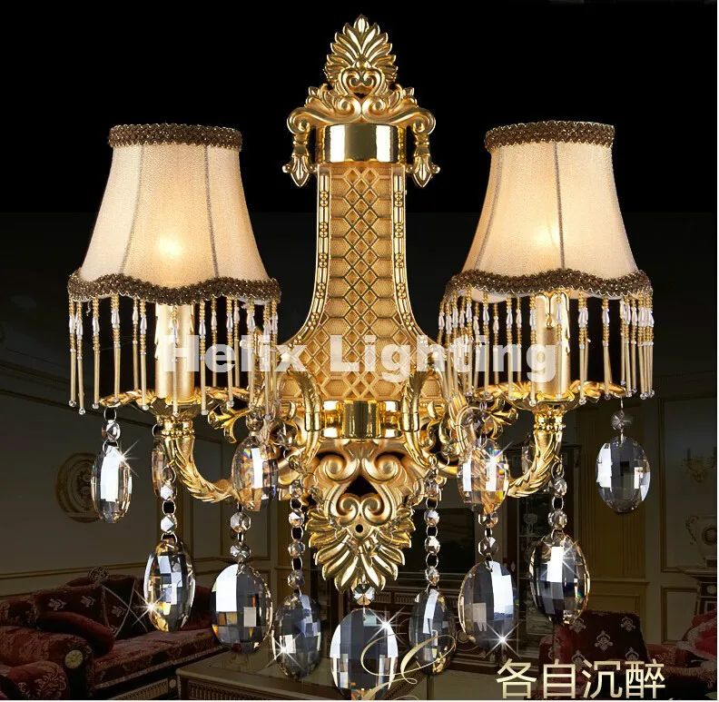 Crystal wall lamps 2 Lights Golden wall sconce light LED AC Crystal wall bracket bra bed Lighting Shades Included Free Shipping
Crystal wall lamps 2 Lights Golden wall sconce light LED AC Crystal wall bracket bra bed Lighting Shades Included Free Shipping