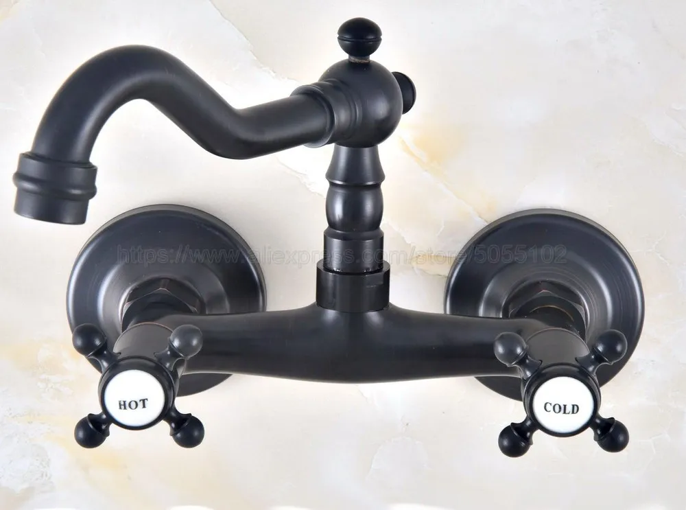 Oil Rubbed Bronze Bathroom Mixer Taps Double Handles Wall Mounted 360 Swivel Faucets znf458
Oil Rubbed Bronze Bathroom Mixer Taps Double Handles Wall Mounted 360 Swivel Faucets znf458