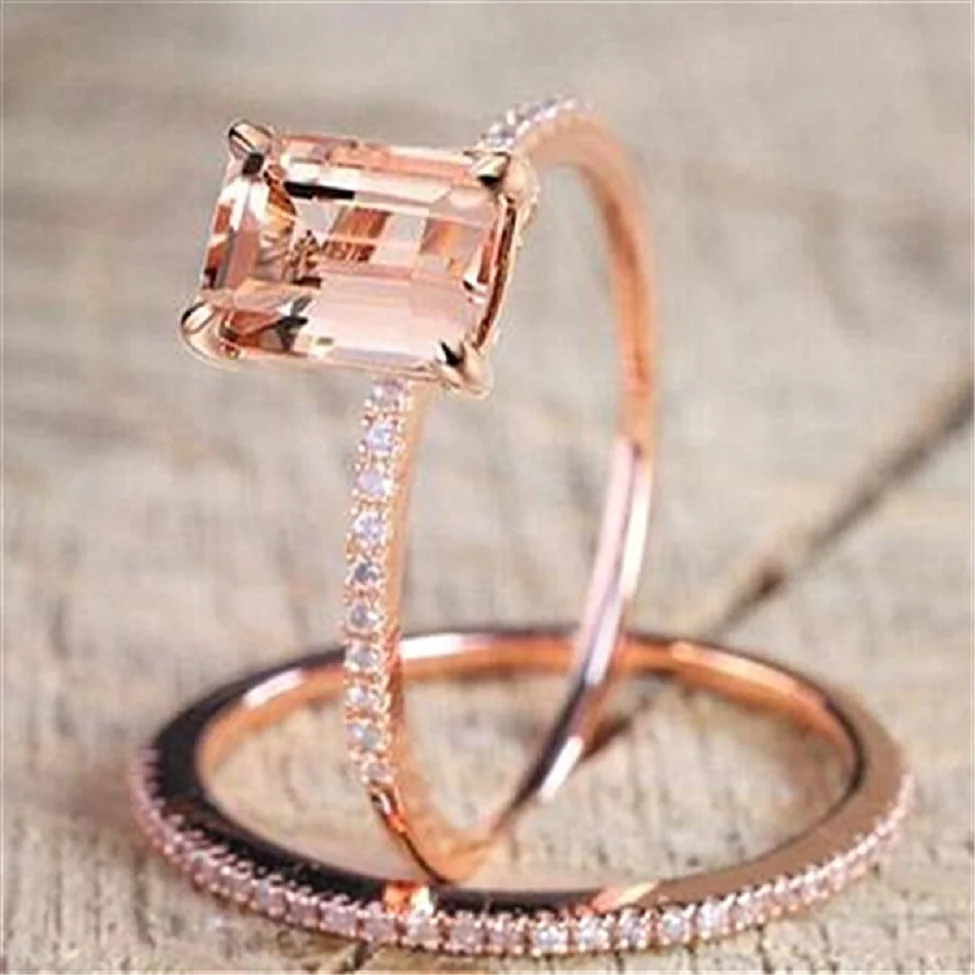 Kristi Tina High quality women's square ring set luxury rose gold filled zircon ring wedding ring promises engagement ring as a
Kristi Tina High quality women's square ring set luxury rose gold filled zircon ring wedding ring promises engagement ring as a