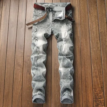 Jeans Men New Fashion Hole Denim Trouser Vintage Male Distressed Slim Biker Jeans Men's Elastic Pants Plus Size 42
Jeans Men New Fashion Hole Denim Trouser Vintage Male Distressed Slim Biker Jeans Men's Elastic Pants Plus Size 42