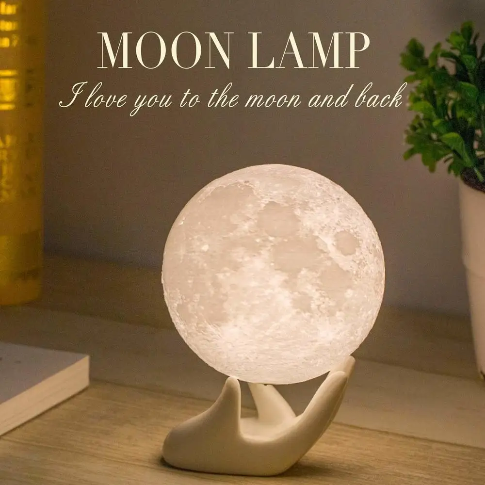 Moon Lamp 3D Printing 3.5 inches Moon Light with Touch Control, Rechargeable Home Decorative Night Light for Romantic Gift
Moon Lamp 3D Printing 3.5 inches Moon Light with Touch Control, Rechargeable Home Decorative Night Light for Romantic Gift