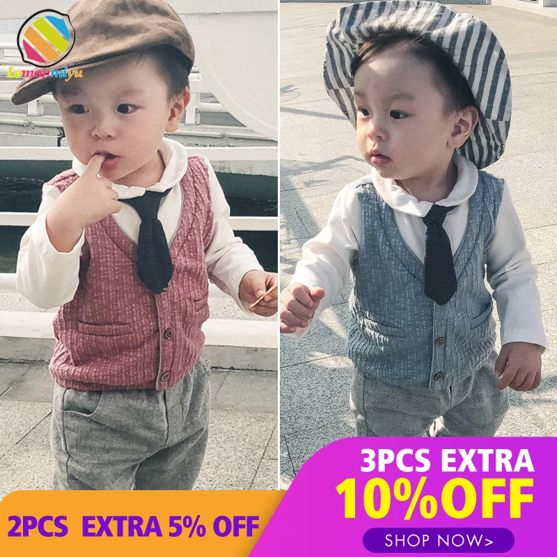 Lemonmiyu Children Clothing 3pcs Sets Full Sleeve Autumn Baby Boys Fashion Toddler Sets Casual Vest Handsome Boys Suits
Lemonmiyu Children Clothing 3pcs Sets Full Sleeve Autumn Baby Boys Fashion Toddler Sets Casual Vest Handsome Boys Suits