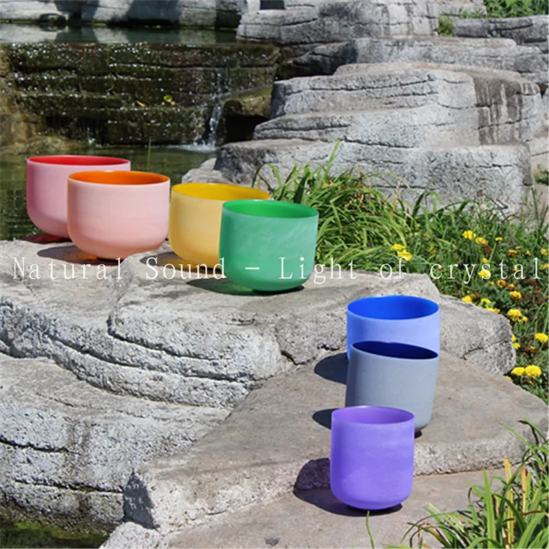 chakras set 7pcs 7"-12" frosted quartz crystal singing bowls C D E F G A B note
chakras set 7pcs 7"-12" frosted quartz crystal singing bowls C D E F G A B note