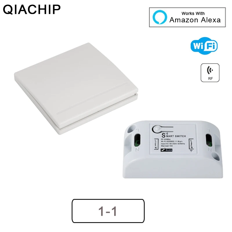 QIACHIP RF Wifi Wireless 433MHz Relay 1 CH 220V Receiver Smart Home Switch Module 86 Wall Panel Remote Control Switch 10A 2200W
QIACHIP RF Wifi Wireless 433MHz Relay 1 CH 220V Receiver Smart Home Switch Module 86 Wall Panel Remote Control Switch 10A 2200W