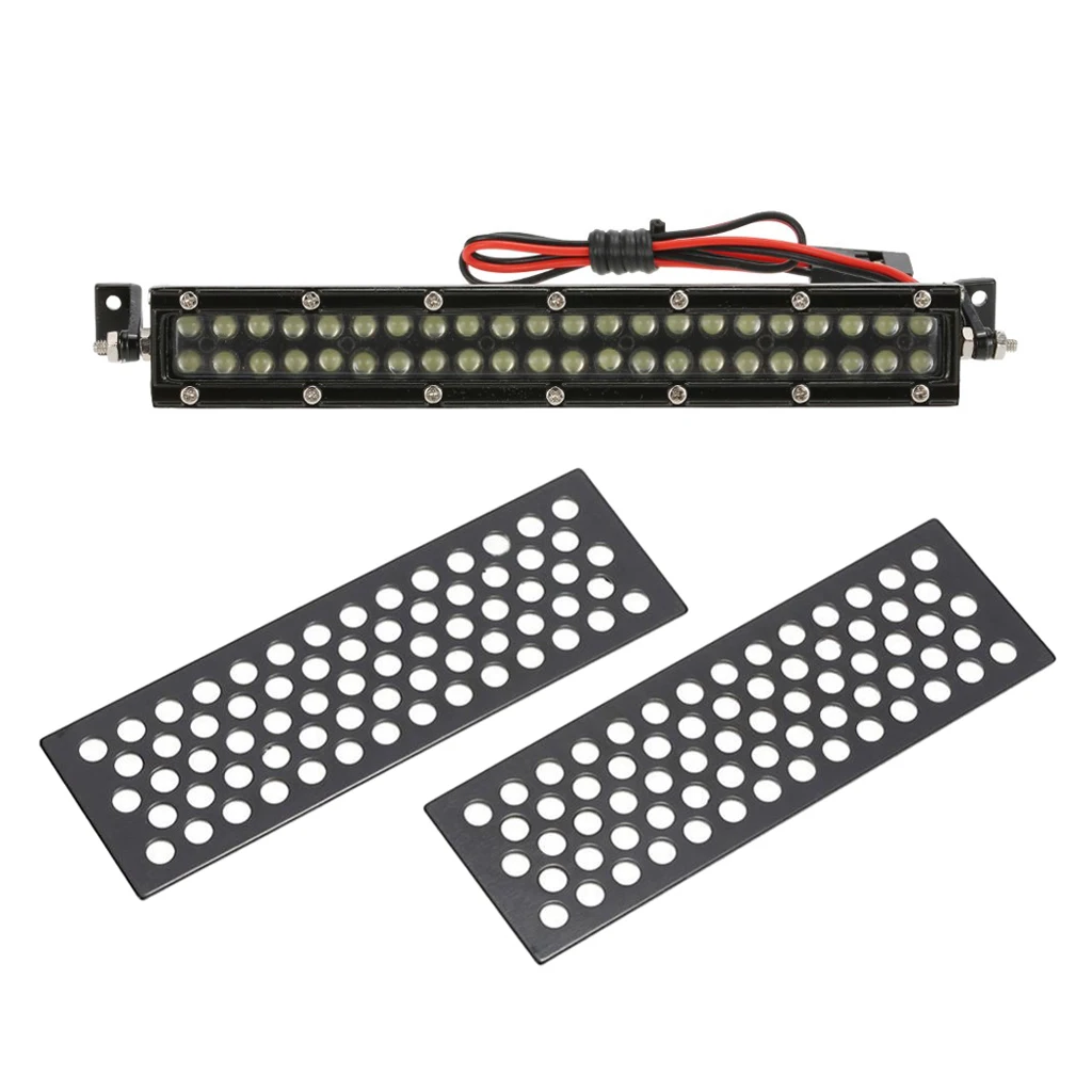 1/10 Scale Sand Ladder Board Plate+44 Led Light Bar Metal for Axial SCX10 CC01 D90 RC Rock Crawlers Accessory