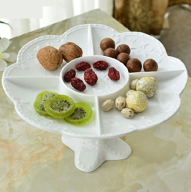 Embossed Ceramics Cake Compote Tray Ornamental Porcelain Dessert Assorted Plate Decor Dinnerware for Fruits, Cookies and Candy
Embossed Ceramics Cake Compote Tray Ornamental Porcelain Dessert Assorted Plate Decor Dinnerware for Fruits, Cookies and Candy