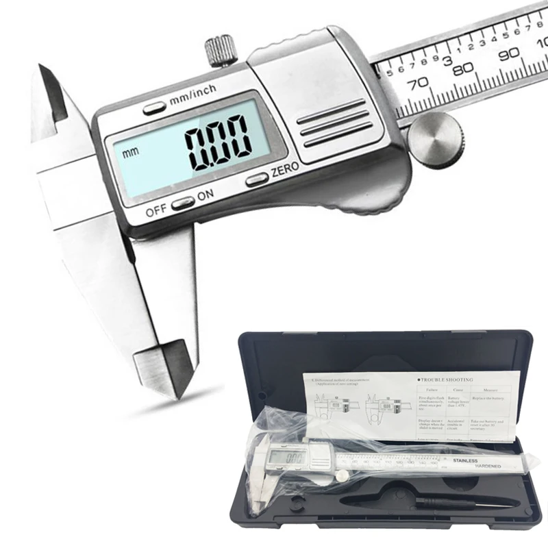 High precision Digital Caliper 0-150mm Metric/Inch/ Electronic Vernier Calipers Stainless Steel Micrometer Measuring tools
High precision Digital Caliper 0-150mm Metric/Inch/ Electronic Vernier Calipers Stainless Steel Micrometer Measuring tools