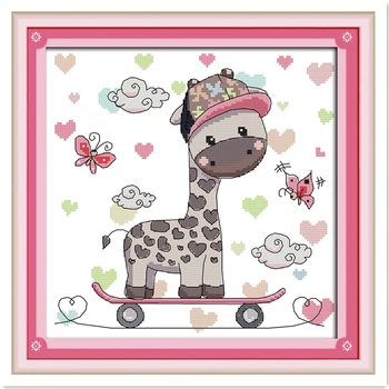 Skateboard Giraffe DIY Needlework Diy kit Chinese Counted Cross Stitch Kits Pattern Painting DMC Cross Stitch Fabric Home Decor
Skateboard Giraffe DIY Needlework Diy kit Chinese Counted Cross Stitch Kits Pattern Painting DMC Cross Stitch Fabric Home Decor