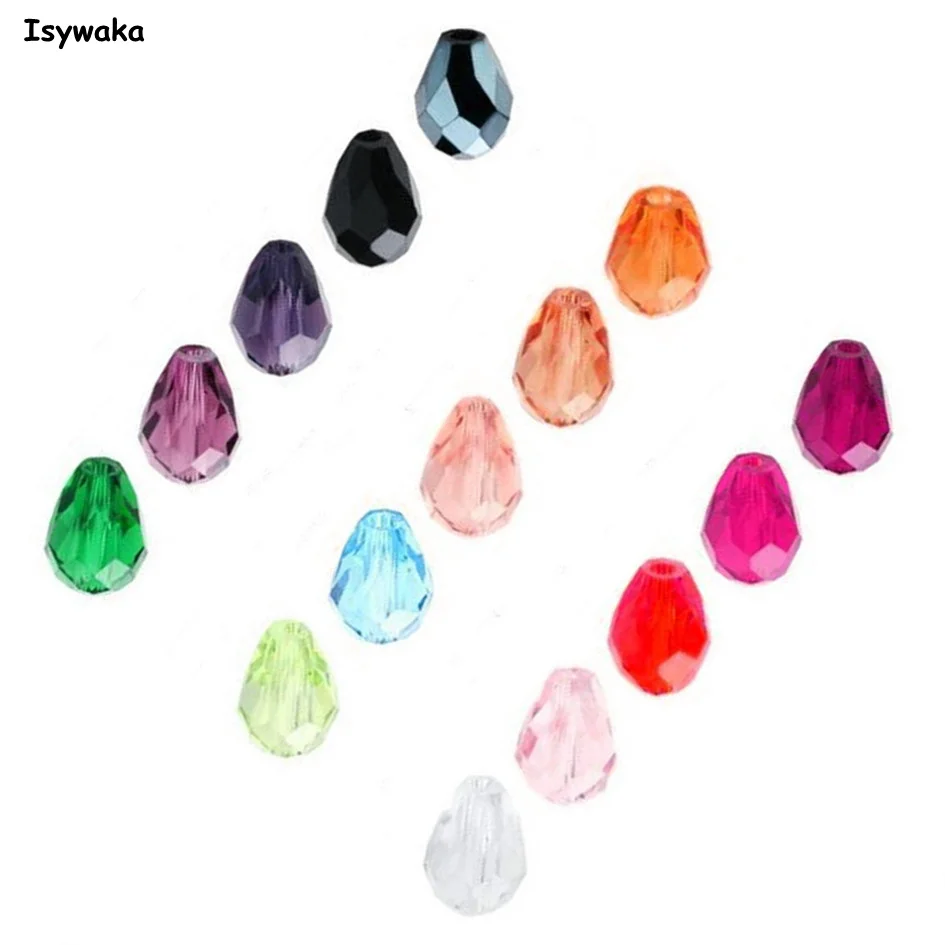 

U Pick Color 6*8mm 70pcs Faceted Teardrop Beads Austria Crystal Beads Waterdrop Beads Loose Spacer Bead for DIY Jewelry Making