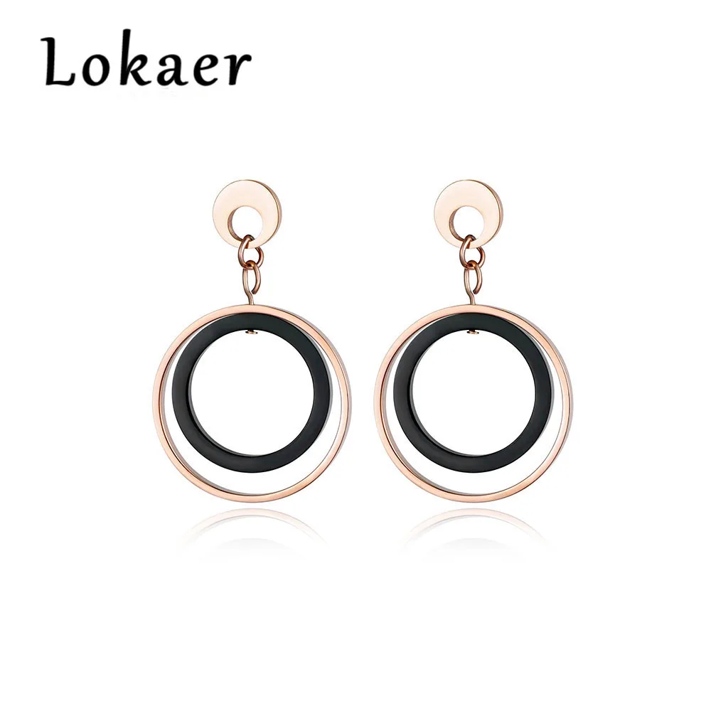 Lokaer Trendy Geometric Double Round Stud Earrings For Women Titanium Steel Female Earrings Party Jewelry Brincos E170600333R
Lokaer Trendy Geometric Double Round Stud Earrings For Women Titanium Steel Female Earrings Party Jewelry Brincos E170600333R