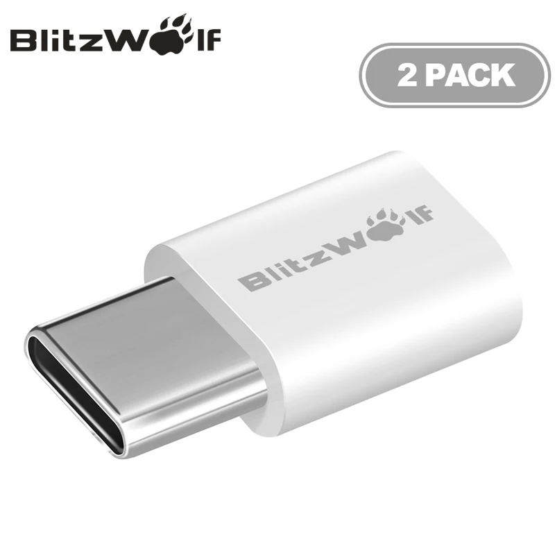 BlitzWolf BW-A2 2pcs/lot Micro USB to USB Type-C USB C Adapter Male to Female Convert Connector For Xiaomi For Huawei Phones
BlitzWolf BW-A2 2pcs/lot Micro USB to USB Type-C USB C Adapter Male to Female Convert Connector For Xiaomi For Huawei Phones