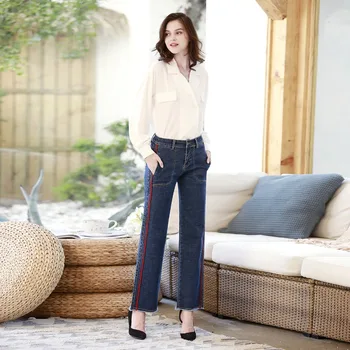 2018 New ladies denim trousers streetwear loose comfortable jean pants streetwear cowboy straight bottoms joker wide trousers
2018 New ladies denim trousers streetwear loose comfortable jean pants streetwear cowboy straight bottoms joker wide trousers