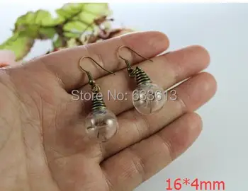 Free ship!! 20sets/lot 16mm*4mm round ball glass globe & bronze color ear hook set glass vial earring wire set , glass bottle
Free ship!! 20sets/lot 16mm*4mm round ball glass globe & bronze color ear hook set glass vial earring wire set , glass bottle