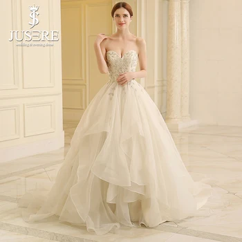 Top Beading Leaves Sweetheart Neckline Lace Back Court Train A line Tiered Pleat Bridal Organza Ruffle Wedding Dress Gown 2018 
Top Beading Leaves Sweetheart Neckline Lace Back Court Train A line Tiered Pleat Bridal Organza Ruffle Wedding Dress Gown 2018