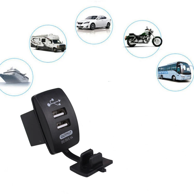 Dual 2 Port Car USB Charger Socket Power Socket Power Adapter Switches 5V 3.1A Outlet For Car Universial
Dual 2 Port Car USB Charger Socket Power Socket Power Adapter Switches 5V 3.1A Outlet For Car Universial