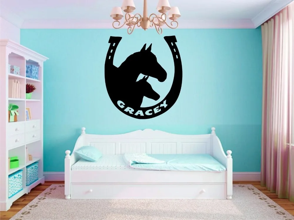 Custom-made Personalized Name In Horseshoe With Horse Vinyl Wall Sticker Kids Nursery Bedroom Decor-You choose name and color
Custom-made Personalized Name In Horseshoe With Horse Vinyl Wall Sticker Kids Nursery Bedroom Decor-You choose name and color