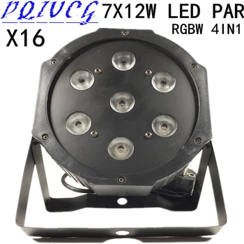 16PCS/ RGBW 4in1 7X12W led Par lights ABS dmx512 control 8CH flat LED PAR disco lights professional dj equipment 
16PCS/ RGBW 4in1 7X12W led Par lights ABS dmx512 control 8CH flat LED PAR disco lights professional dj equipment