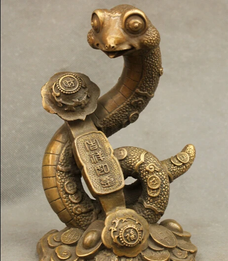 JP S0608 8" Chinese Bronze Copper Folk Year Zodiac JiXiang RuYi Coin Cai Fu Snake Statue
JP S0608 8" Chinese Bronze Copper Folk Year Zodiac JiXiang RuYi Coin Cai Fu Snake Statue