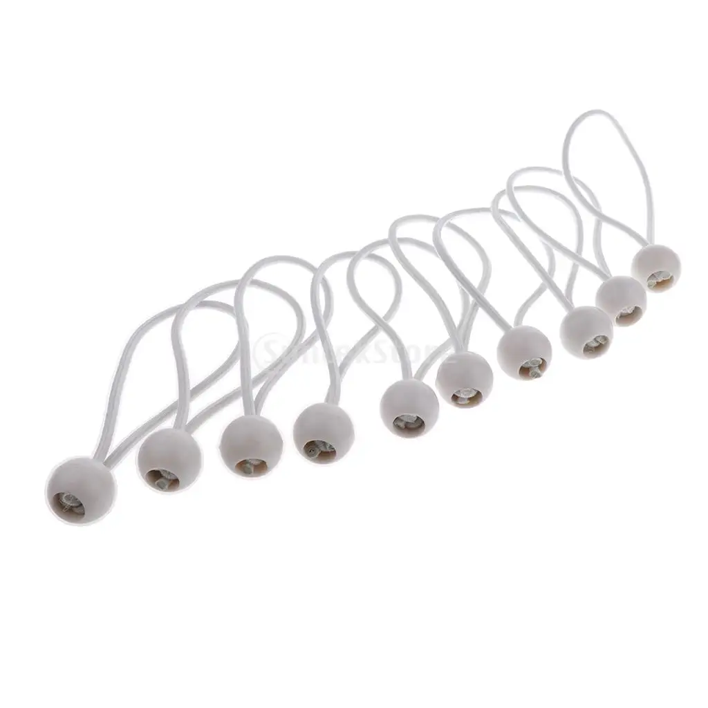 10pcs 162mm 5mm Heavy Duty Ball Bungee Cord Elastic Tie Rope for Securing Canopy Tent Tarp