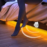 12V Cabinet Light Night Sensor 1M 2M 3M 4M 5M Motion Sensor LED Strip Bedroom Closet Stairs Wardrobe Lamp 110V-220V Power Supply image