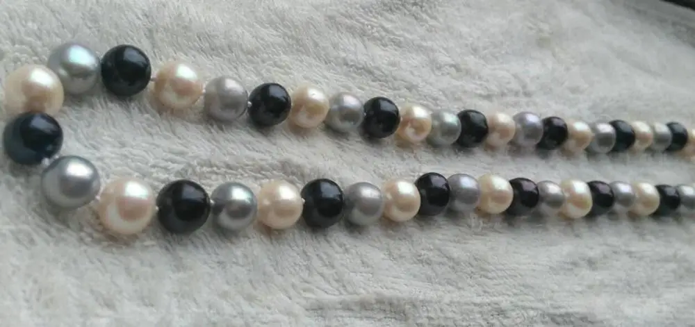 stunning 10-11mm south sea white black gray multicolor pearl necklace 18 " 925silver
stunning 10-11mm south sea white black gray multicolor pearl necklace 18 " 925silver