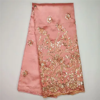 2018 African George Lace Fabric Indian peach Lace Fabric With sequins For Nigeria Wedding Dress Silk Lace fabric WH73-29
2018 African George Lace Fabric Indian peach Lace Fabric With sequins For Nigeria Wedding Dress Silk Lace fabric WH73-29