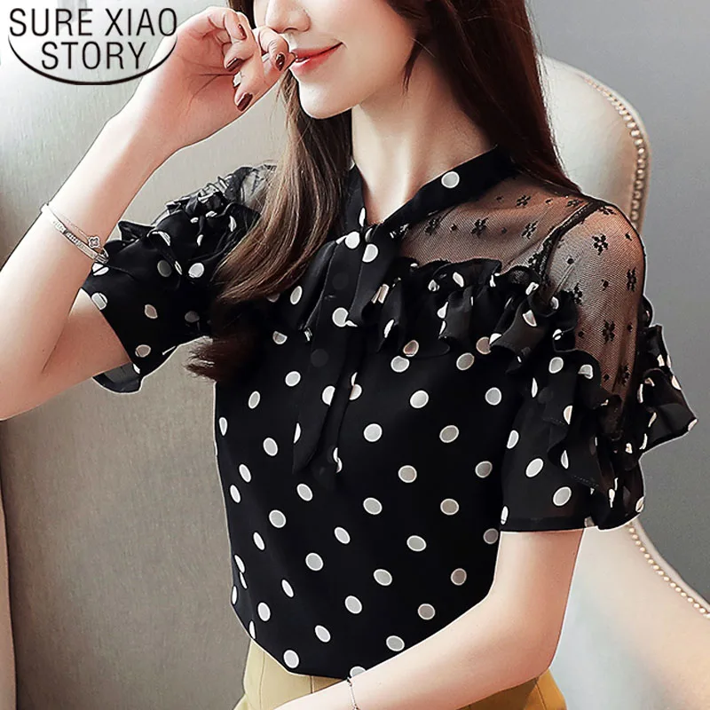 Fashion womens clothing blouses 2019 short sleeve bow Dot lace chiffon women blouse shirt womens blouses and ladies tops 3569 50
Fashion womens clothing blouses 2019 short sleeve bow Dot lace chiffon women blouse shirt womens blouses and ladies tops 3569 50