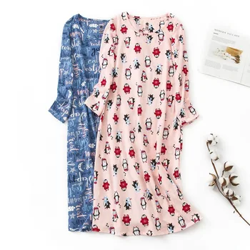 Autumn Long Sleeve Cotton Sleepwear Women Lady Plus Fat Cute Sexy Sleepwear Plus Size Women Long Nightgown Cartoon Night Dress
Autumn Long Sleeve Cotton Sleepwear Women Lady Plus Fat Cute Sexy Sleepwear Plus Size Women Long Nightgown Cartoon Night Dress