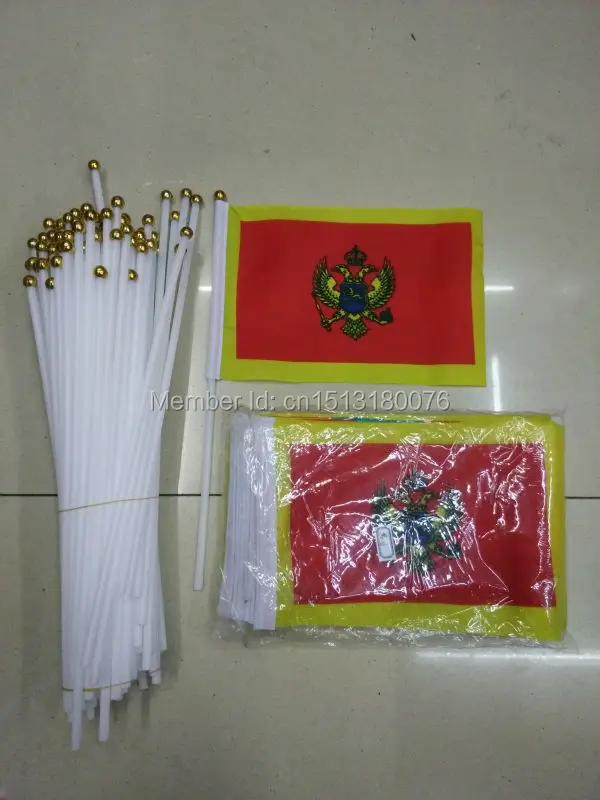 Free shipping world flags printed 100% polyester 14 * 21cm Montenegro hand wave flags 100pcs / bag with plastic rod
Free shipping world flags printed 100% polyester 14 * 21cm Montenegro hand wave flags 100pcs / bag with plastic rod