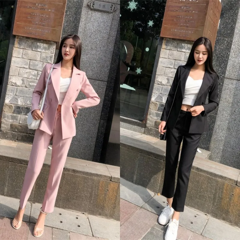 Spring and Autumn New Fashion Pink Suit Set Women High Quality Black Business Wear Women's Set
Spring and Autumn New Fashion Pink Suit Set Women High Quality Black Business Wear Women's Set