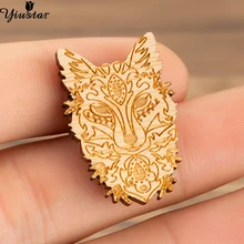 Yiustar 2019 Fashion Perhiasan Pedesaan Fox Face Pin Wanita Woodland BoHo Fox Pria Bros Perhiasan Liar Indah Mandala Kerah Pin(China)