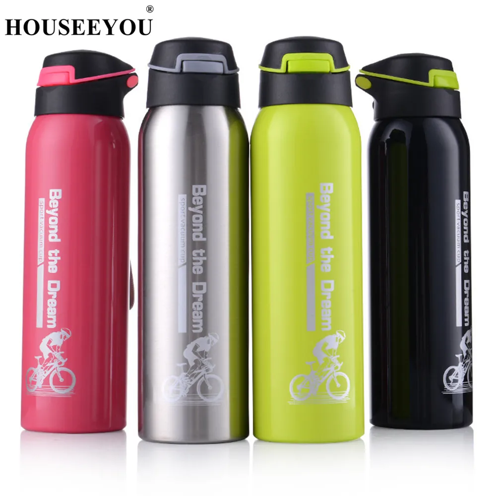 

500ML Sport Thermos Water Bottle Thermo Mug Stainless Steel Vacuum Flask Mug with Straw Insulation Cup Thermoses Tthermal Bottle