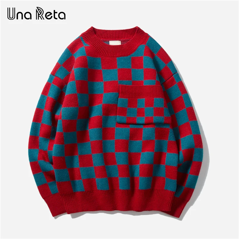 Una Reta Sweater Men New Autumn Fashion Hip Hop Plaid knitted Sweaters Men Clothes Casual Loose Vintage Pullover Men
Una Reta Sweater Men New Autumn Fashion Hip Hop Plaid knitted Sweaters Men Clothes Casual Loose Vintage Pullover Men