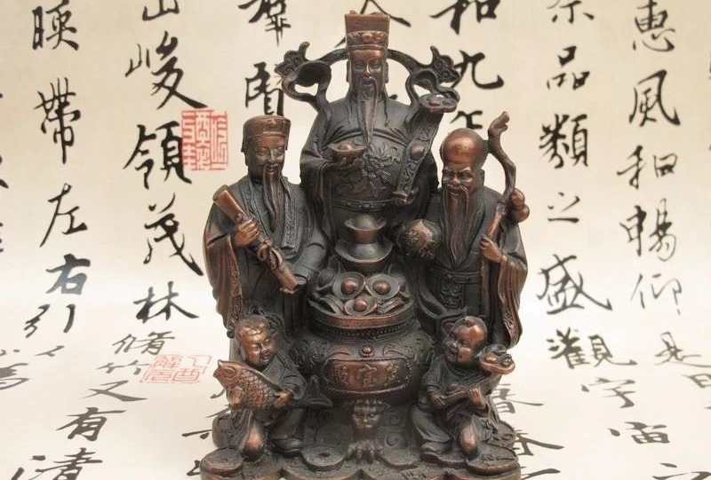 China Buddhism Bronze Treasure bowl Fu Lu Shou Longevity God Buddha Statue a5.19
China Buddhism Bronze Treasure bowl Fu Lu Shou Longevity God Buddha Statue a5.19