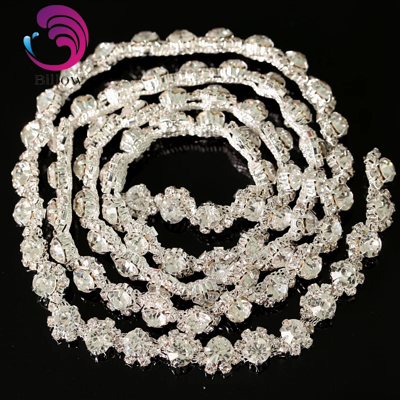 1yard 91.5cm SS8+SS34 Rhinestones Cup Chain Silver Metal Crystal Sew on Rhinestone Chain with Sliver Base Wedding Dress B3095
1yard 91.5cm SS8+SS34 Rhinestones Cup Chain Silver Metal Crystal Sew on Rhinestone Chain with Sliver Base Wedding Dress B3095