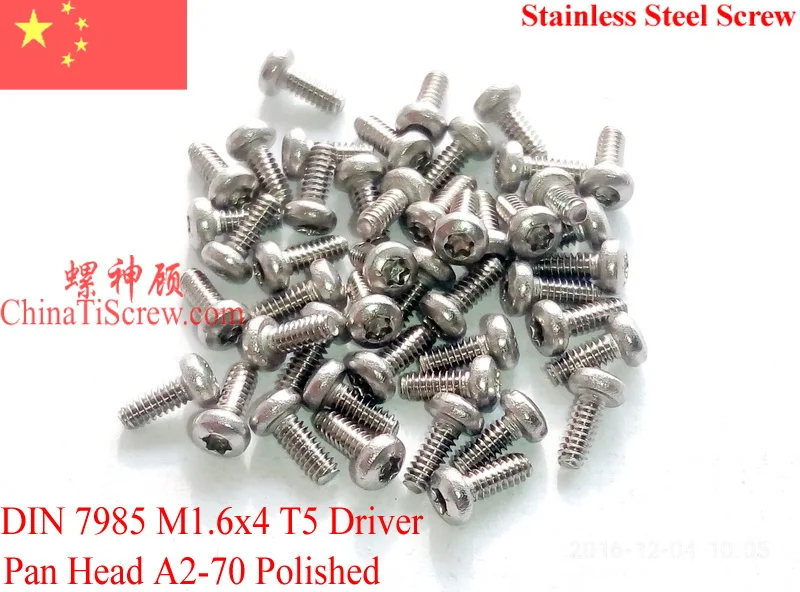 stainless steel screws M1.6x4 DIN 7985 Pan head Torx T5 Driver A2-70 ROHS Polished 100 pcs
stainless steel screws M1.6x4 DIN 7985 Pan head Torx T5 Driver A2-70 ROHS Polished 100 pcs