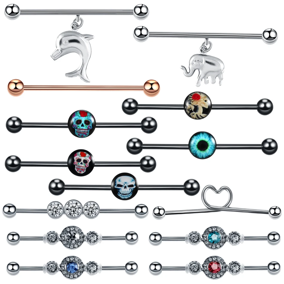 1PC Steel Multiple Styles Industrial Barbell Earrings Piercing Long Bar Cartilage Scaffold Piercing Ear Helix Tragus Body Jewery
1PC Steel Multiple Styles Industrial Barbell Earrings Piercing Long Bar Cartilage Scaffold Piercing Ear Helix Tragus Body Jewery