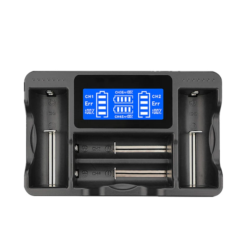4 pc LCD Smart USB Battery Charger for batteries 18650 26650 22650 18350 lithium Battery charger Li-ion AA AAA NiMH NICD charger
4 pc LCD Smart USB Battery Charger for batteries 18650 26650 22650 18350 lithium Battery charger Li-ion AA AAA NiMH NICD charger