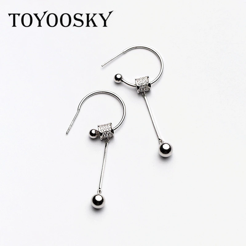 TOYOOSKY 925 Sterling Silver Round Silver Ball Circle Dangle Earrings Eardrop Exaggerated Contracted Jewelry Design
TOYOOSKY 925 Sterling Silver Round Silver Ball Circle Dangle Earrings Eardrop Exaggerated Contracted Jewelry Design
