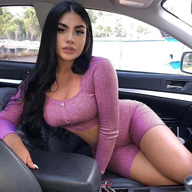 Toplook Two Piece Sets Women's Long Sleeve 2019 Rib-Knit Matching Set Crop Top High Waist Short Casual Sexy Streetwear Clothing
Toplook Two Piece Sets Women's Long Sleeve 2019 Rib-Knit Matching Set Crop Top High Waist Short Casual Sexy Streetwear Clothing