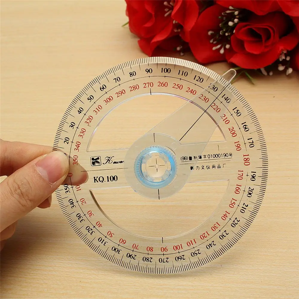 360 Degree Plastic Pointer Protractor Ruler Angle Finder Swing Arm School Office Supply Circular Ruler Durable Measuring Tool
360 Degree Plastic Pointer Protractor Ruler Angle Finder Swing Arm School Office Supply Circular Ruler Durable Measuring Tool