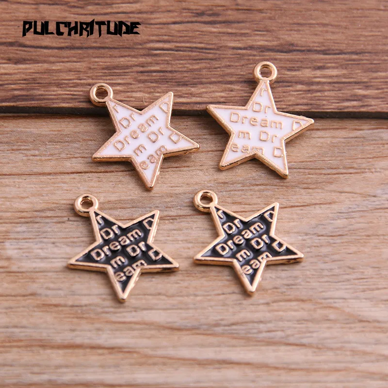 PULCHRITUDE 10pcs 16*18mm Two Color Alloy Metal Drop Oil Dream Pentagram Charms Pendant For DIY Bracelet Necklace Jewelry Making
PULCHRITUDE 10pcs 16*18mm Two Color Alloy Metal Drop Oil Dream Pentagram Charms Pendant For DIY Bracelet Necklace Jewelry Making