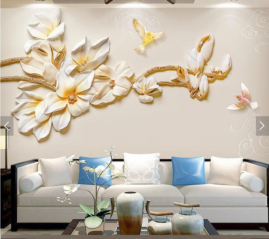 Custom papel de parede 3d,relief magnolia flower and birdie murals for living room bedroom tv backdrop wall home decor wallpaper
Custom papel de parede 3d,relief magnolia flower and birdie murals for living room bedroom tv backdrop wall home decor wallpaper