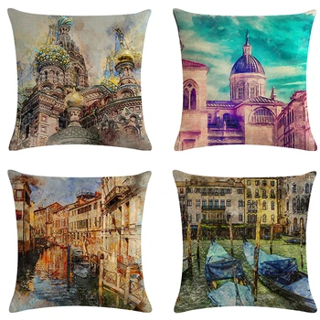 45*45cm Hand-painted Oil Painting European and American Architectural Pattern Cushion Cover Suitable Decoration Pillowcase
45*45cm Hand-painted Oil Painting European and American Architectural Pattern Cushion Cover Suitable Decoration Pillowcase