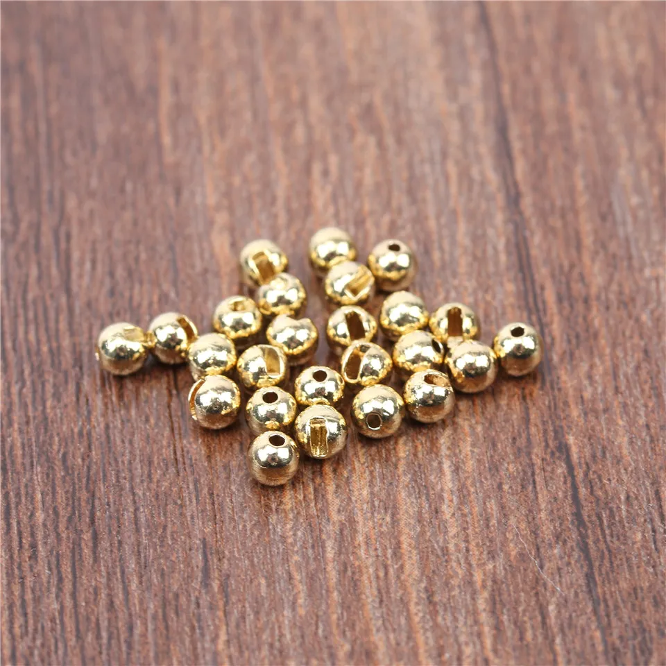 Maximumcatch 25 Pieces 2.4mm/2.8mm/3.3mm/4.0mm Tungsten Slotted Beads Plated Gold Fly Tying | Спорт и развлечения