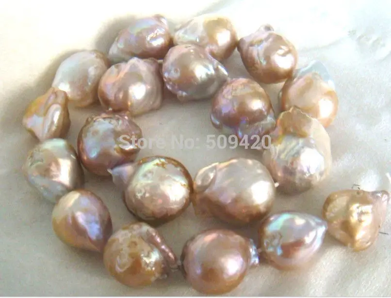 ~~ W&O655 >>HUGE 18"13-15MM NATURAL SOUTH SEA GENUINE GOLD PINK LAVENDER PEARL NECKLACE
~~ W&O655 >>HUGE 18"13-15MM NATURAL SOUTH SEA GENUINE GOLD PINK LAVENDER PEARL NECKLACE