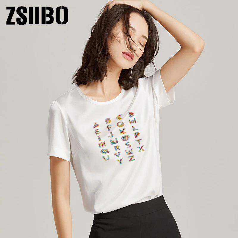 2019 Summer Korean style Letter printing Women Silk Blouse Fashion Chiffon White Shirt Casual satin top Plus Size Female Clothe
2019 Summer Korean style Letter printing Women Silk Blouse Fashion Chiffon White Shirt Casual satin top Plus Size Female Clothe