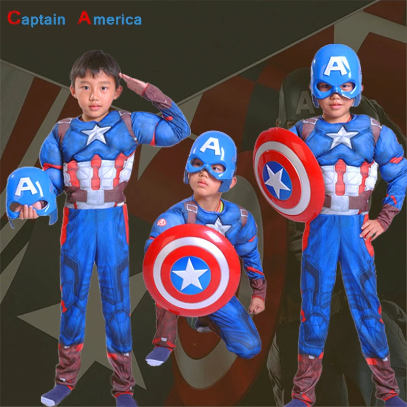 movie Captain America uniform clothing mask cosplay costume children full body suits kids carnival Halloween costumes Shield
movie Captain America uniform clothing mask cosplay costume children full body suits kids carnival Halloween costumes Shield