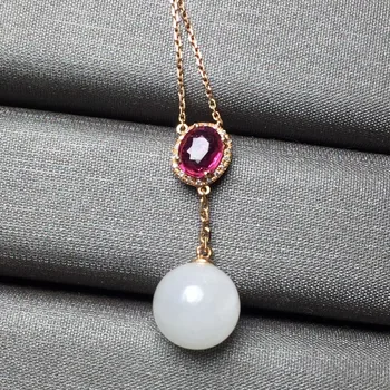 Fine Jewelry Real 18K Gold AU750 G18K Natural 100% HETIAN jade and tourmaline Diamond Pendant Gemstone Necklaces for Women
Fine Jewelry Real 18K Gold AU750 G18K Natural 100% HETIAN jade and tourmaline Diamond Pendant Gemstone Necklaces for Women